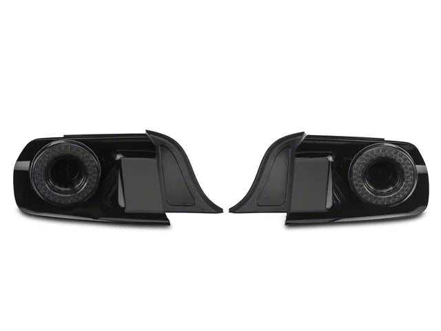Raxiom Halo LED Tail Lights; Gloss Black Housing; Smoked Lens