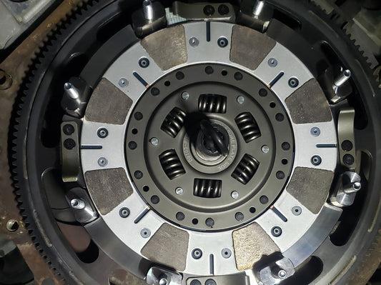 Mantic Clutch 9000 Series Twin Disc Ceremetallic Clutch Kit with 8-Bolt Flywheel; 23-Spline