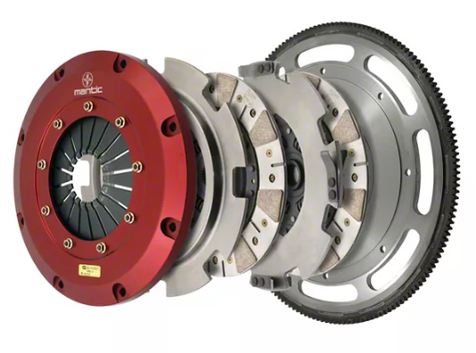 Mantic Clutch 9000 Series Twin Disc Ceremetallic Clutch Kit with 8-Bolt Flywheel; 23-Spline