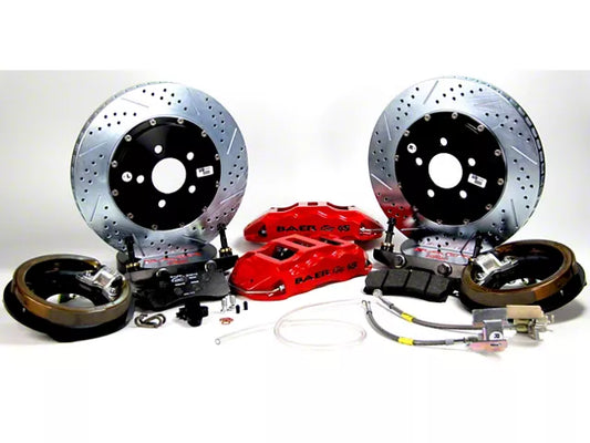 Baer Extreme+ Rear Big Brake Kit with 15-Inch Rotors; Fire Red Calipers