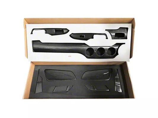 Cobra-Tek Non-Performance Pack Dashboard Trim; Gloss Black Carbon Fiber