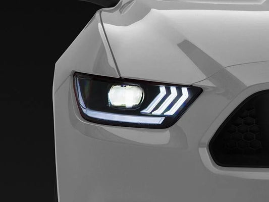 Raxiom Projector Headlights for OEM HID Bulbs; Black Housing; Clear Lens